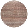thumbnail image 2 of HomeRoots 605767 8 ft. Coral & Black Round Striped Washable Indoor & Outdoor Area Rug, 2 of 5