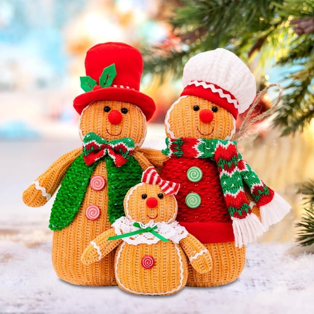 3 muñecos de peluche de hombre de jengibre, muñecos tiernos, lindos animales de peluche, juguetes suaves para adultos, niños, mujeres, regalos para