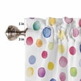 thumbnail image 5 of Living Room Curtains 72 Inches length, Colorful Polka Dot Window Treatment Curtain Drapes, Rainbow Polka Dot Watercolor Light Filtering Drapes for Bedroom Laundry Room, 52"x72", 2 Panels, 5 of 7