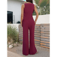 thumbnail image 5 of Womens 2 Piece Outfits V Neck Tie Waist Vest and Wide Leg Casual Pants Sets Deep Wine Red XL, 5 of 7