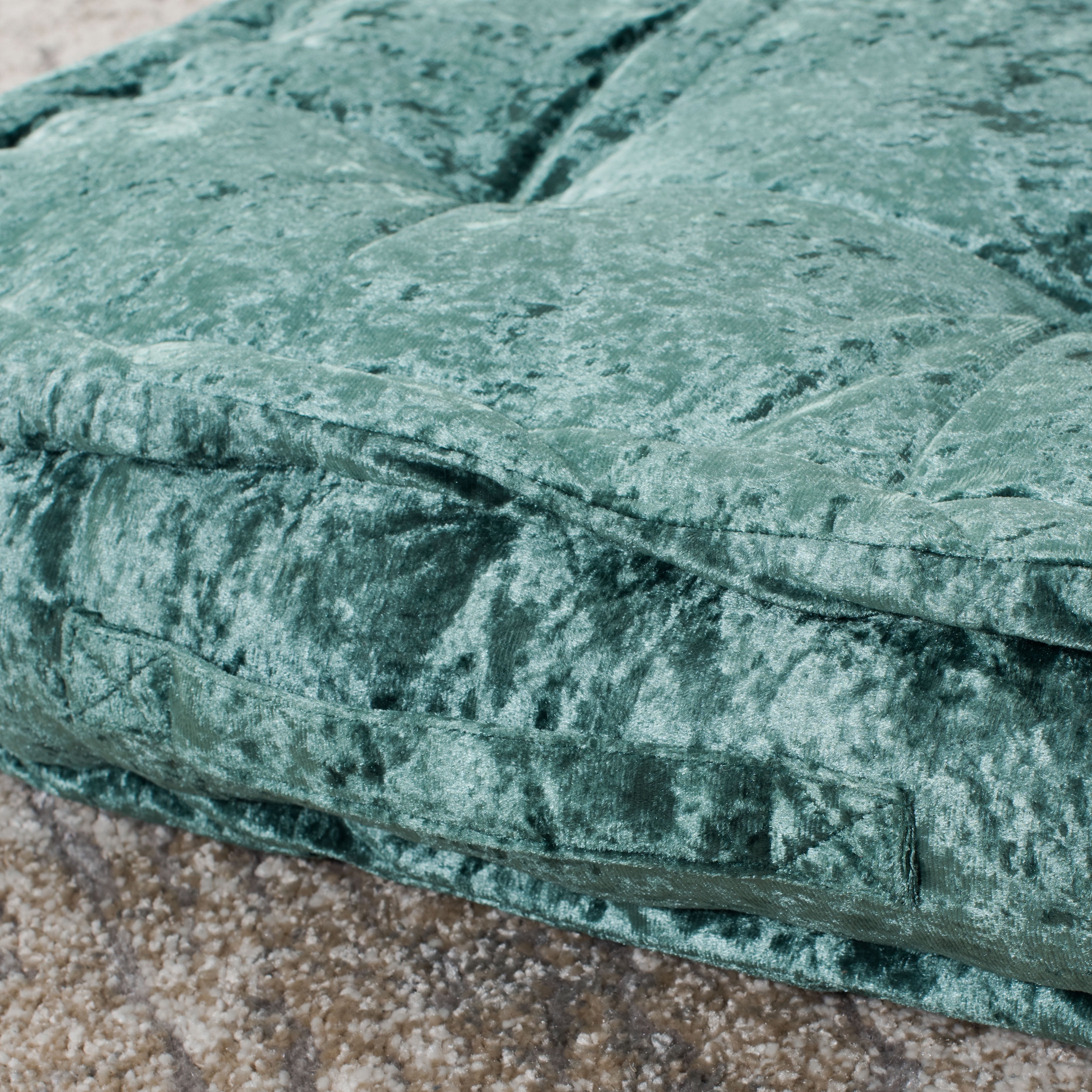 SAFAVIEH Belia Solid Floor Pillow, 25" x 25", Green