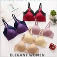 thumbnail image 5 of Bras for Womens Aoujea Women's Bra Soild Wire Free Underwear One-Piece Bra Everyday Small Cup Underwear, 5 of 5
