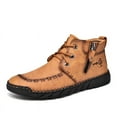 thumbnail image 1 of Botas cortas de caña media para hombre, de talla grande, cosidas a mano, con cremallera y caña alta, de cuero, 1 of 6