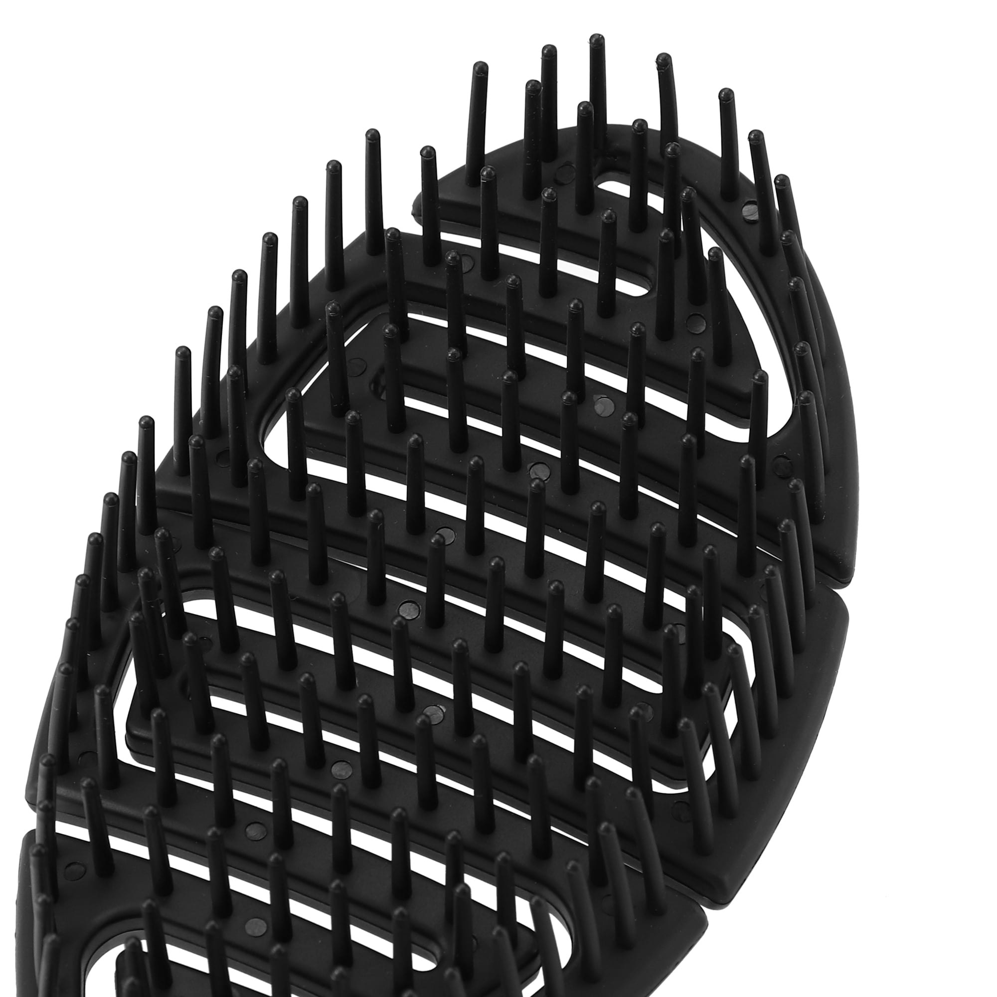 Unique Bargains Grid Hair Comb Detangler Need to Vent Detangling Brush Rubber Black