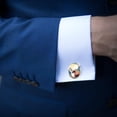 thumbnail image 4 of Yak Elegant Silver Men's Cufflinks for Formal Attire, Made of Stainless Steel, for Business Meetings, 4 of 6