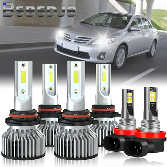 For Toyota Corolla 2009 2010 2011 2012 2013 LED Headlight High/Low Fog Lights