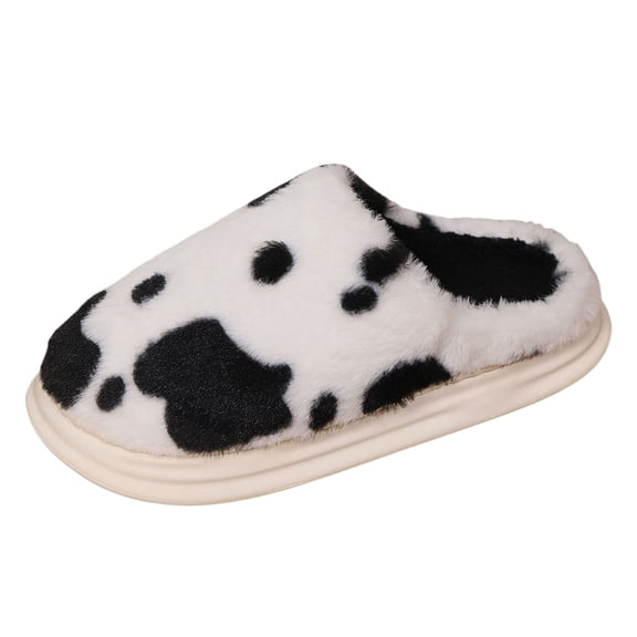 ZHOGXU Men Women House Slippers Cow Print Memory Foam Thick Sole Slides Shoes Indoor and Outdoor