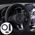 thumbnail image 4 of Sufanic Black Car Steering Wheel Cover Wear-resistant Leather Anti-slip 37-38CM, 4 of 8