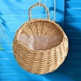 thumbnail image 5 of HomelyJoy Woven Flower Basket, Pure Handmade Rattan Flower Pots with Handle, Beige Hanging Wall Storage Basket for Garden Patio Indoor Outdoor Decor, 8.66 x 7 in, 5 of 8