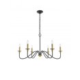 thumbnail image 1 of Living District LD5006D36BRB Rohan 6 Light Matte Black & Brass Ceiling Pendant, 1 of 1