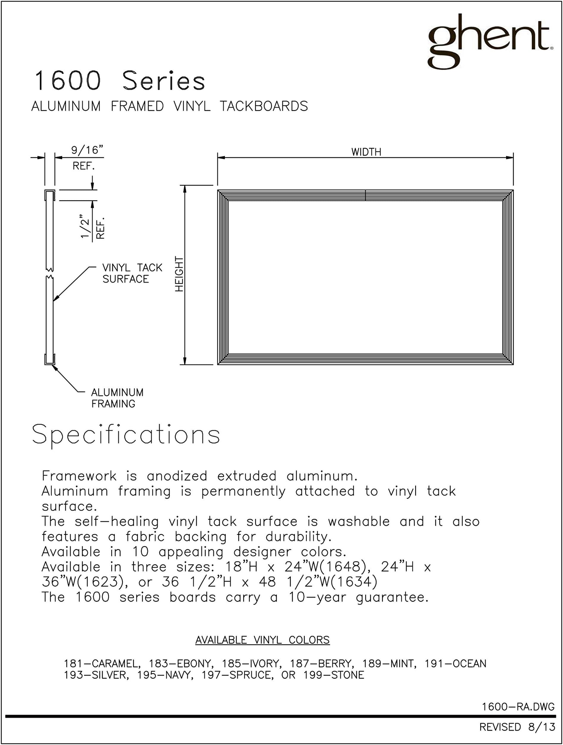 Pemberly Row Vinyl 2' x 3' Bulletin Board with Aluminum Frame in Ebony Brown