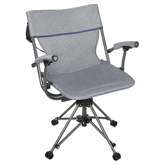 Folding Potable Lawn 360 Swivel Chair with Armrests, Indoor Outdoor Use, Suitable for Patio, Office, Bedroom, Dorm Rooms, Grey (Pack of 1)