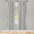 thumbnail image 4 of Ambesonne Penguins Window Curtains, Repeated Fun Animal Prints, Each 28" W x 95" L, Charcoal Grey Marigold, 4 of 4