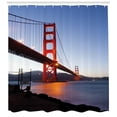 thumbnail image 3 of Ambesonne Cityscape Shower Curtain, San Francisco Bridge, 69"Wx84"L, Orange Violet Blue, 3 of 3