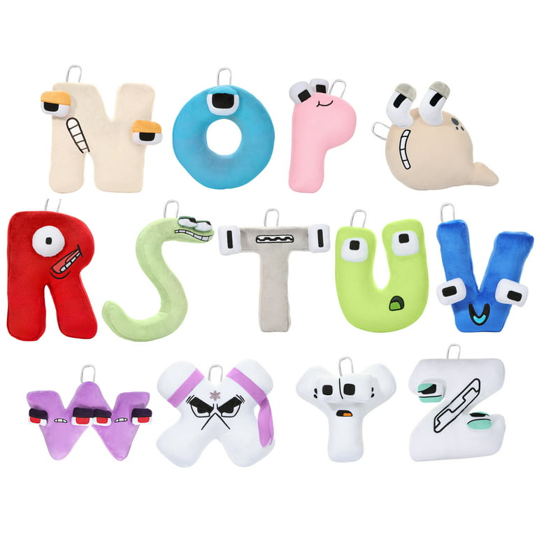 26 Letter Alphabet Plush Toys, Lore Plushies, Soft and Cuddly,Preschool  Stuffed Animals and Toys, Holiday and Birthday Gifts for Kids (Alphabet N-Z)  