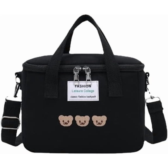 Kawaii Lunch Bag Cute Bears Lunch Box Reusable Thermal Cooler Lunch Tote Bag for Back to School Supplies