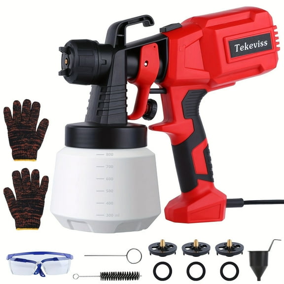 High-Power 800ml HVLP Paint Sprayer, Easy to Clean, Suitable for Walls, Fences, Cabinets