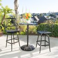 thumbnail image 1 of Cambria Cast Aluminum Brown 3-piece Bistro Bar Set, 1 of 5