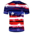 thumbnail image 4 of GERsome Mens 4th of July Patriotic T-Shirt American Flag Short Sleeve Crewneck Tops Loose Fit USA Flag Stars Stripes Graphic Tee S-3XL, 4 of 5