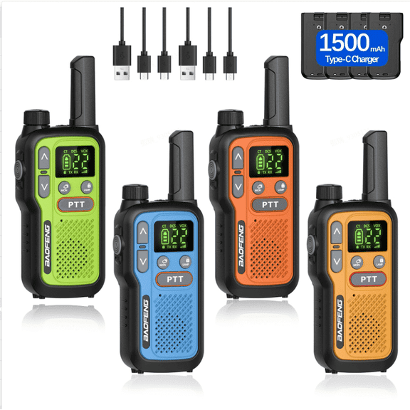 Walkie Talkies for Adults 4 Pack, Rechargeable 22 FRS Family 2 Way Radio Walkie Talkies with Flashlight