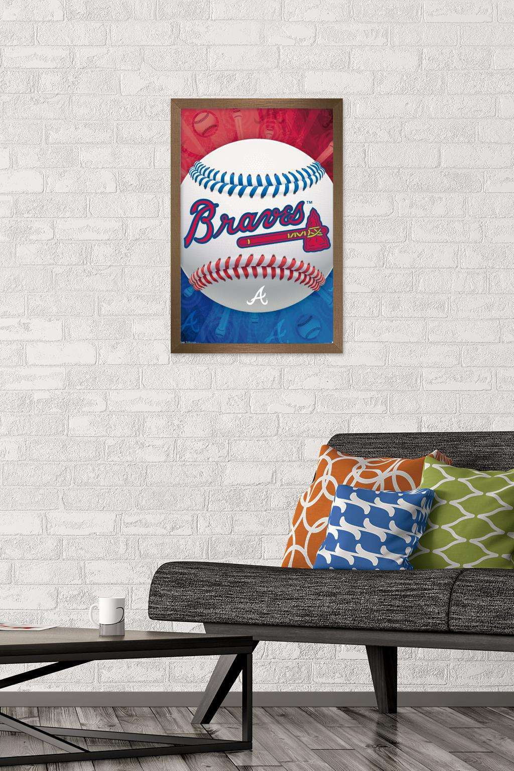 MLB Atlanta Braves - Logo 13 Wall Poster, 14.725" x 22.375", Framed