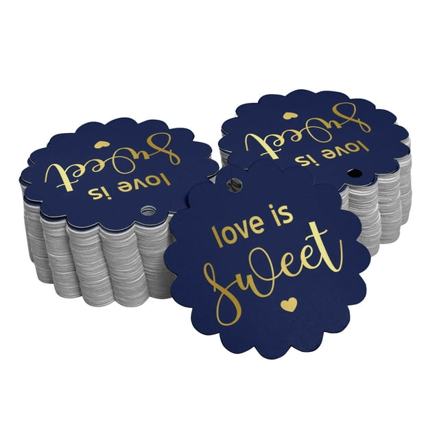 Inkdotpot 50 Pack Love Is Sweet Wedding Favor Paper Tags Craft Real Gold Foil Hang Tags