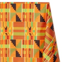 Ottertex® Nylon Ripstop 70 Denier (PU Coated) - Kente Print Orange Fabric 61" By The Yard