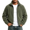 thumbnail image 5 of Men's Polar Fleece Jackets Lightweight Loose Soft Winter thermal Coats Outdoor Windproof Zip Up Jacket with Pockets Big & Tall Size M-5XL Army Green, 5 of 5