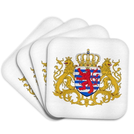 3dRose, Luxembourg Coat of Arms, Set of 4 Coasters - Soft