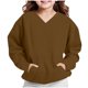 thumbnail image 4 of Blusas y camisas de manga larga con cuello redondo para niños y niñas, sudaderas casuales de manga larga, lindas sudaderas de gran tamaño con bolsillo de polar, chaquetas para niñas, 4 of 8