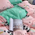 thumbnail image 1 of 3/4 piezas de ropa de cama con estampado de panda para adultos y niños, sábana suave, funda de edredón, funda de almohada, 11 Feliz Sencillez, 1 of 3