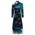 thumbnail image 6 of 2024 The Starry Night Casual Dress Modern Art Street Style Dresses Long Sleeve Elegant Women V Neck Design Big Size Chiffon Dress, 6 of 7
