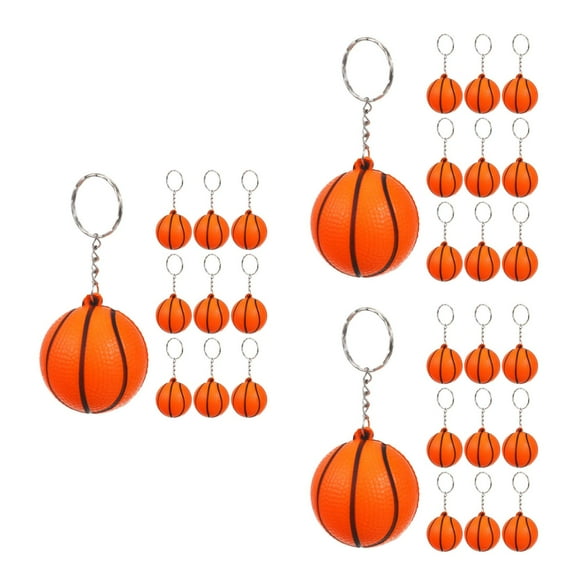 Raindrops 30 Pcs  Basketball Keychain Creative Keyrings Souvenir Pendant for Players Athletes Boys Teammates(Orange)
