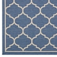 thumbnail image 3 of Modway Avena Moroccan Quatrefoil Trellis 4x6 Indoor and Outdoor Area Rug in Blue and Beige, 3 of 4