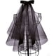 thumbnail image 1 of Peinado de novia negro perla de doble capa, vestido de novia sencillo de gasa corta para mujer con peine, despedida de soltera, vestido de iglesia, regalo, baile, Halloween, primera comunión, niña, 1 of 5