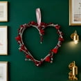 thumbnail image 5 of SSNTSY Heart Berry Wreath Valentine's Day Wreath Artificial Heart Berry Stem for Front Door Wedding Party Anniversary Wall Decor, 5 of 7