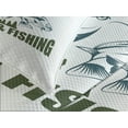 thumbnail image 4 of Ambesonne Hunting Quilted Bedspread Set 3 Pcs, Emblem, Queen Size, Olive Green Slate Blue, 4 of 5