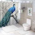thumbnail image 7 of Chilfamy Peacock Pretty Shower Curtain Bathroom Decor Polyester Fiber Shower Curtain Set with Hooks 36x72, 7 of 7