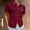 Wine(New), variant on PNTUTB Men's Solid Color Patchwork Check Collar Button Down Short Sleeve Casual Loose Blouse with Pocket