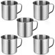 thumbnail image 1 of tazas pequeñas con asa para oficina, de acero inoxidable, para beber agua, para viajes y de aluminio., 1 of 5