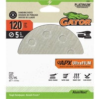 Ali Industries 134938 5 in. Sanding Disc - 120 Grit - Aluminum Oxide - Pack of 5