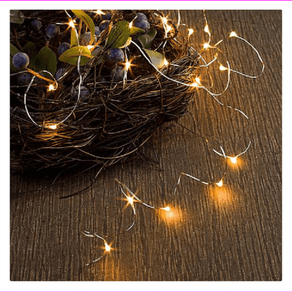 Winter Lane Indoor/Outdoor Multifunction 100' Micro LED Light String, Warm White