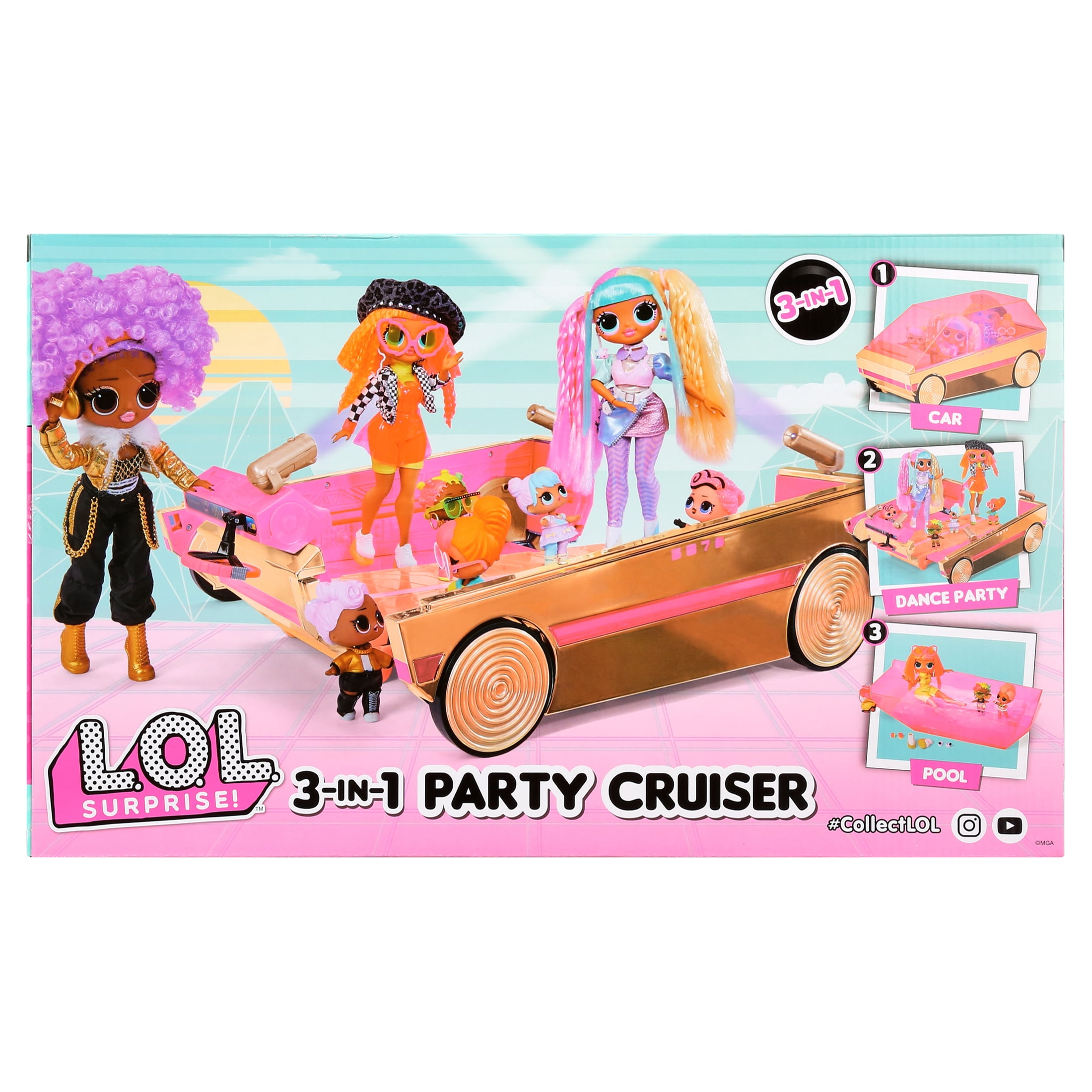 LOL Surprise 3-in-1 Party Cruiser Car with Pool, Dance Floor and Magic Black Lights, Multicolor - Great Gift for Girls Age 4+並行輸入品 L.O.L. Surprise! LOL Surprise 3-in-1 Party Cruiser 1 ct | shipt