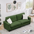 thumbnail image 4 of Qinaqin 83 inch Moderno Sofá Corduroy 3 Seater Profundo Seat con Ancho Armrest Removable cm de Anchoashable Cojín Cover Comfy para Living Room/Bedroom/Apartment/Small Space Verde, 4 of 7