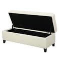 thumbnail image 4 of Noble House Jacky Rectangular Faux Leather Lift Top Storage Ottoman, Ivory, 4 of 12