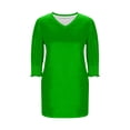 thumbnail image 6 of Fesfesfes Womens Dress Floral Print V Neck Spring Dress Loose Casual Short Sleeve Dress Women Swing Short Dress, 6 of 6