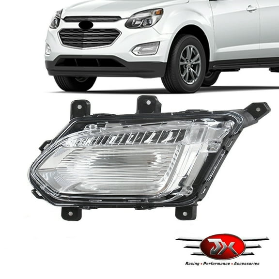 JX RACING Front LED Fog Light Daytime Running DRL Left Compatible with Chevy Equinox L LT LS 2016 2017