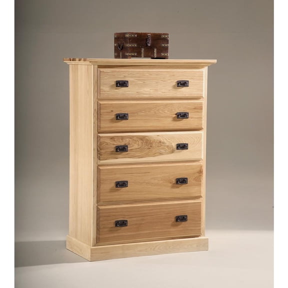 A-America Amish Highlands 5-Drawer Contemporary Wood Chest in Light Natural