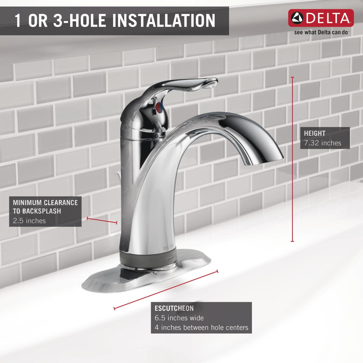 Delta Lahara Single Handle Bathroom Faucet with Touch2O.xt Technology, Venetian Bronze