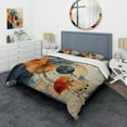 thumbnail image 1 of Designart "Abstract collage dream" Abstract Spirals Bedding Covert Set - Transitional Teal Abstract Bed Set With 2 Shams, 1 of 6